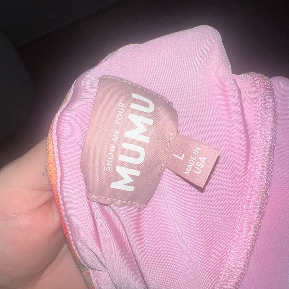 NWOT Vibrant Pink and Orange Halter Dress - Picture 4 of 4